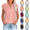 Women's Casual Fashion Short Sleeve Color Single Breasted Shirt Top
