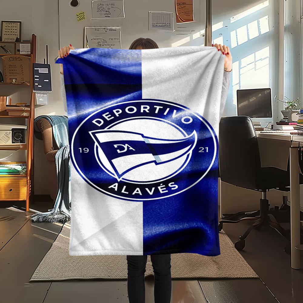 1PC Deportivo Alaves Patterned Flannel Blanket Suitable For All Seasons for Home Decor Warmth and Comfort Gifts Holiday Present