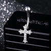 Rhinestone Cross Belly Button Ring Curved Bar Navel Piercing Jewelry Stainless Steel Belly Stud