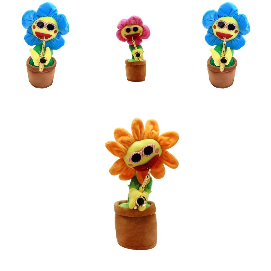 Saxophone Sunflower Plush Toy With Singing And Dancing Functions For Kids Gift