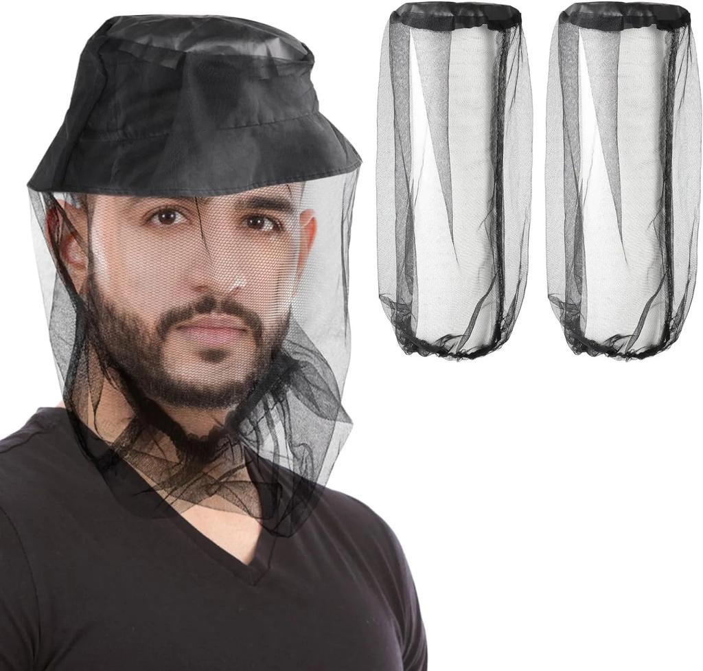 Mosquito Net Head Face Neck Protector Fly Netting Hood by Bugs Gnats Noseeums Screen Net for Outdoor Lover Extra Fine Holes