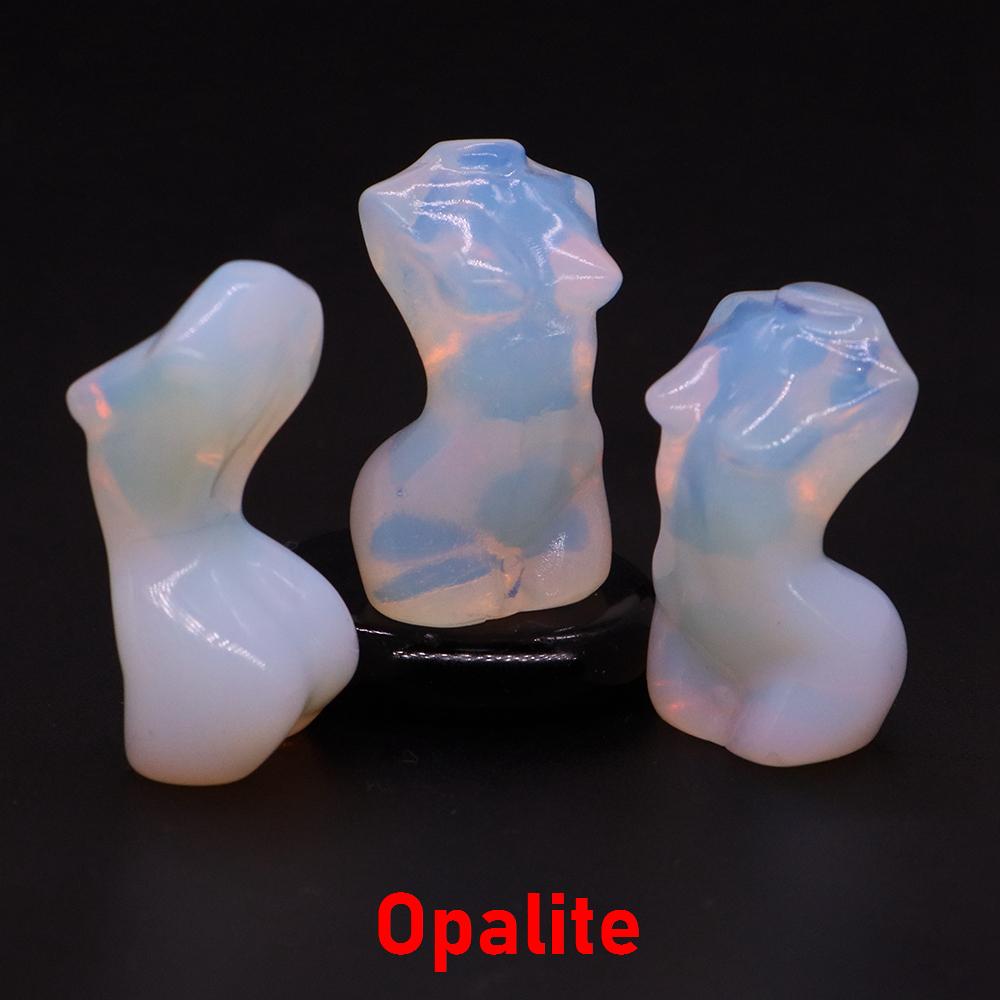 1,2" Sexuelle Damenmodell-Statue Heimdekoration Heilkristall Geschnitzter Edelstein Weiblicher Körperbüste Figur, Reiki Rosenquarz Göttin Geschenke