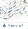 Colorful Fish Shower Curtain Ocean Swimming Fishes Cartoon Minimalist Washable Waterproof for Bathroom with Hooks