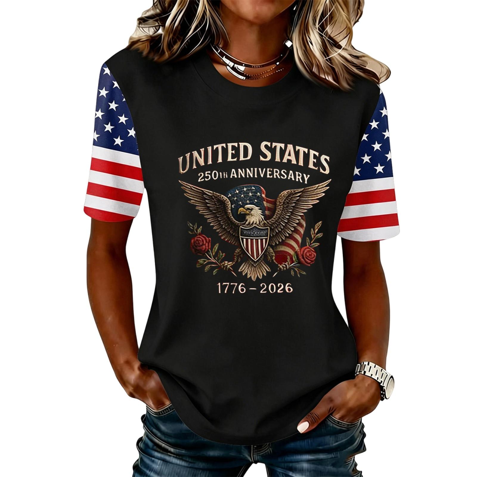 Women s Casual And Fashionable Short-sleeved Printed T-shirt Top L