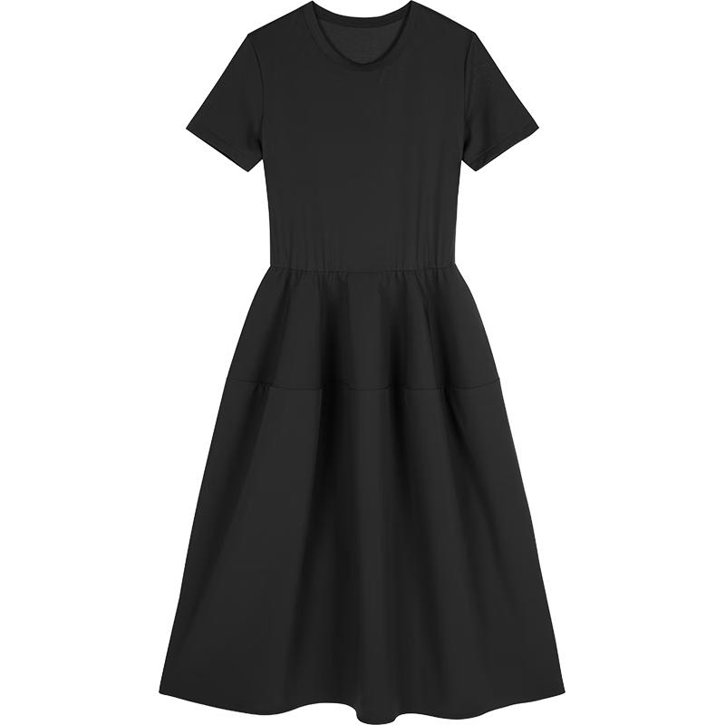 

JNBY Women s 2024 Autumn Round Neck Short Sleeve A-Line Dress S