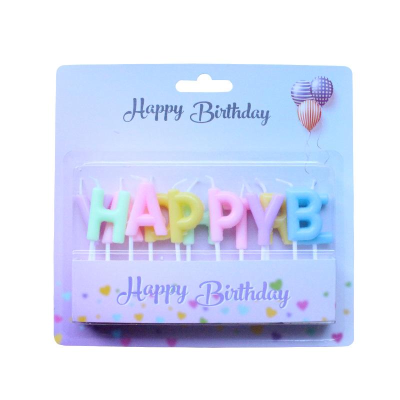 Birthday Party Colorful English Letters HAPPY BIRTHDAY Candles Romantic Party Candy Color Decoration