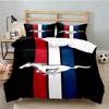 3PCS Mustang Bedding Set Printed Duvet Cover Closure Includes 1 Duvet Cover & 2 Pillowcases for All Seasons Bedroom Decor
