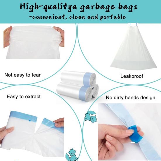 60 Pcs Drawstring Cat Litter Bags Cat Litter Box Liners Mess-Free Pet Waste Bags for Most Auto Self-Cleaning Litter Boxes