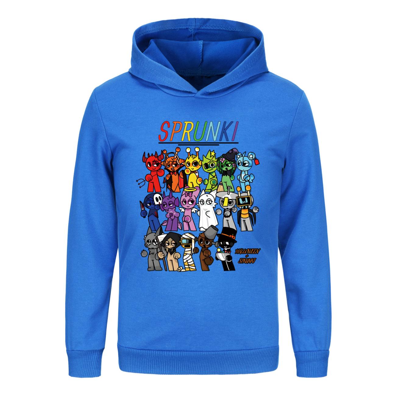 

Детская толстовка с капюшоном 3D Sprunki свитер Детский свитер 140cm синий