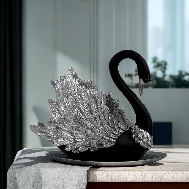 European Couple Swan Ornaments Wedding Latest House Living Room Entrance Wine Cabinet TV Cabinet Home Good Use Decoration Resin Crafts