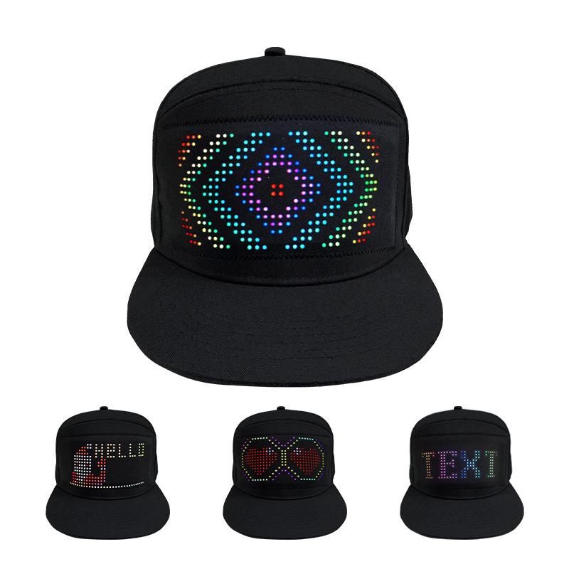 Bluetooth LED Text Display Hut - Personalisierbare Werbe-Baseballkappe mit großem Schirm
