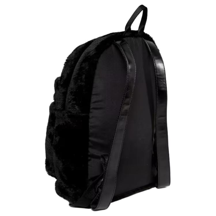 Puma Logo Zipper Plush Backpack Regular Women Backpack Black 075111-01