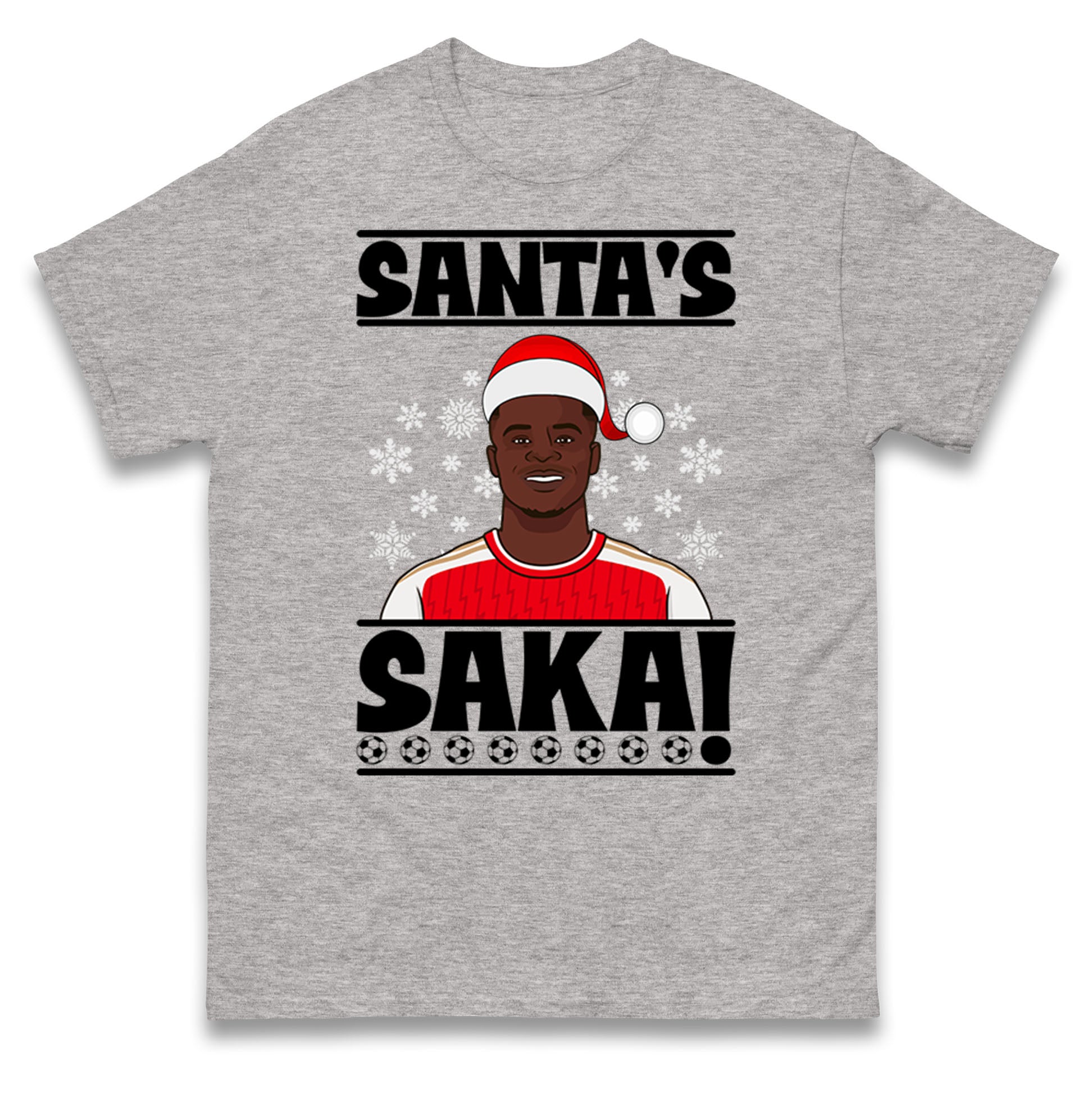 Christmas Santa s Bukayo Saka Football Mens T Shirt Womens Tops Tees Arsenal Top S