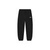 Minimalist Style Loose Fit Cuffed Knitted Fabric Solid Color Fleece Lined Casual Pants Winter Women's Jet Black F51W249698F-BK