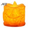 Child Safe Pumpkin Lamp Halloween LED Candle, Flameless Electronic Tealight, Embossed Resin Lantern, Indoor Table Decor Spooky for Outdoor Home Party,