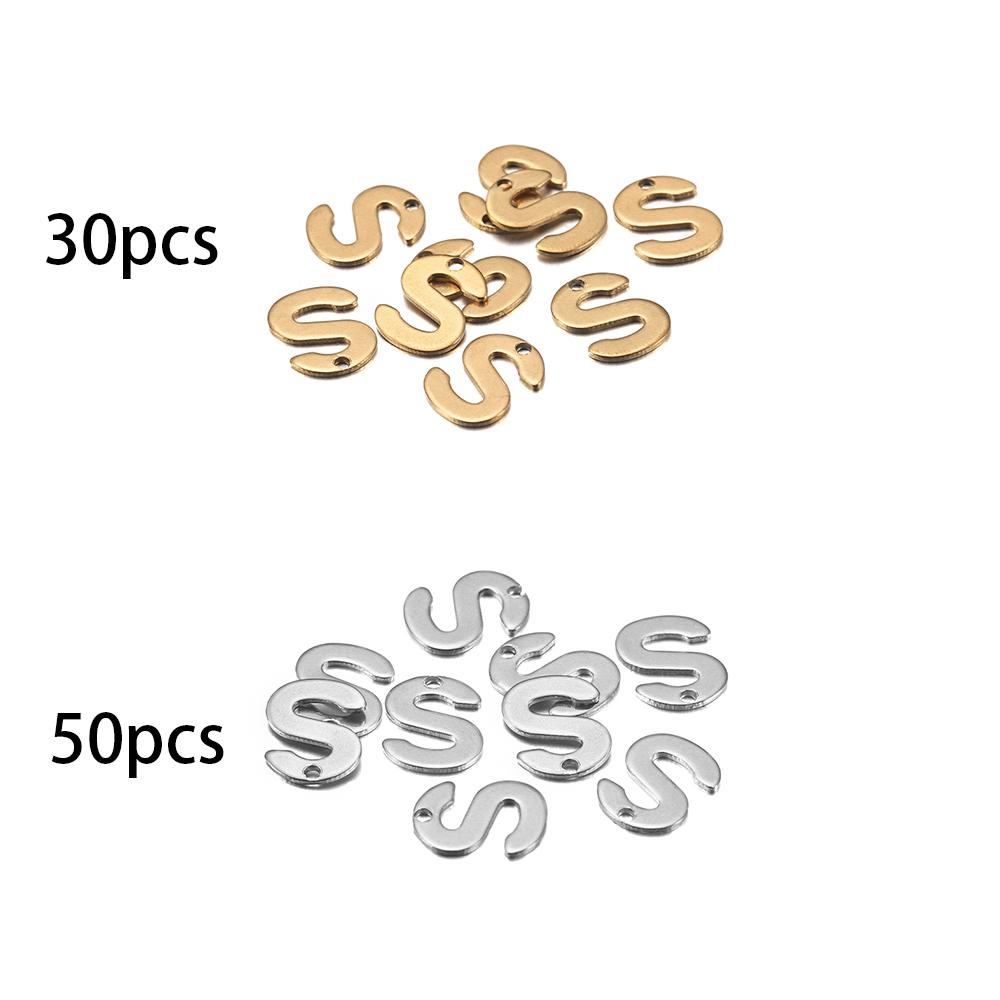 26/50 Stück Edelstahl Gold A-Z Buchstaben Anhänger Alphabet Charms Armband Ohrring für Damen Für DIY Schmuck Anhängerherstellung Zubehör
