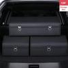 Durable Multi-purpose Car Trunk Storage Vehicle Organizer with Lock PU Leather Car Storage Box Foldable Auto Bag