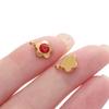 10Pcs/Pack Stainless Steel Gold Color Flower Heart Triangle Pendants for DIY Bracelet Necklace Jewelry Making Accessories