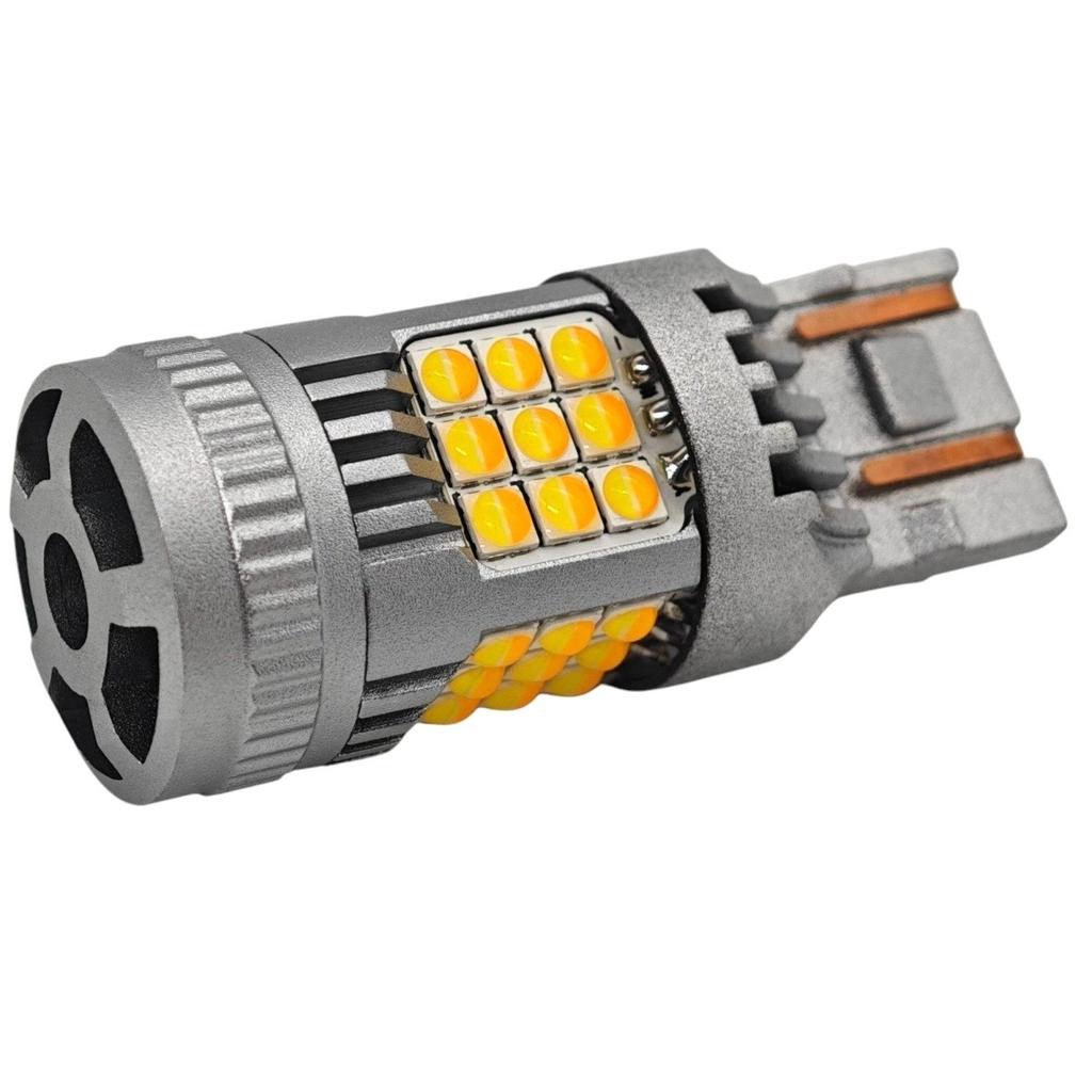 2 Pcs W21/5W LED Bulb 7443 12-24V White-amber Error-free Powerful