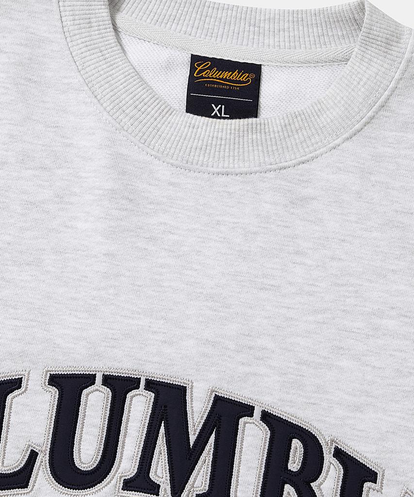 COLUMBIA UNIVERSITY Street Arch Heavy Terry Crew Neck_Light Gray