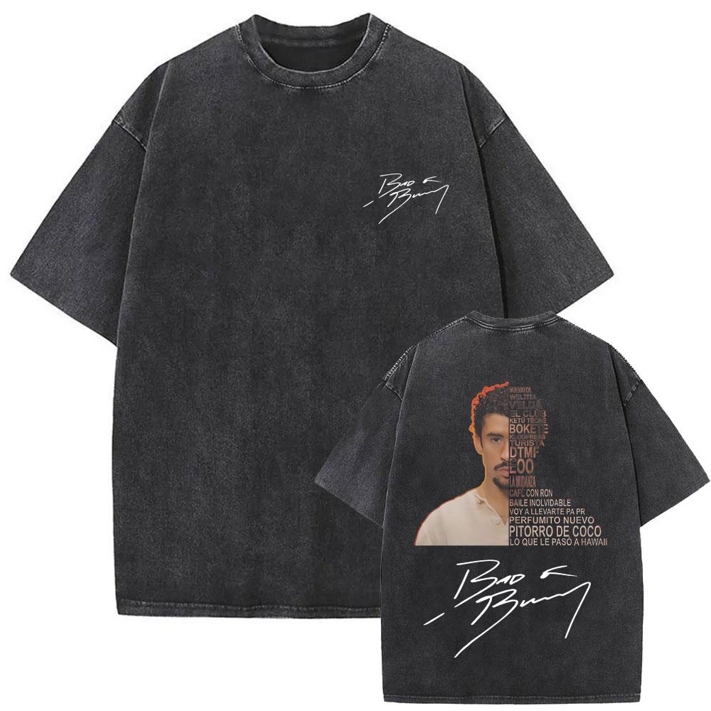 

Washed Vintage Rapper Bad Bunny Un Verano Sin Ti Album Graphic Tshirt Men Women Hip Hop Fashion Pop Music T Shirts Streetwear S