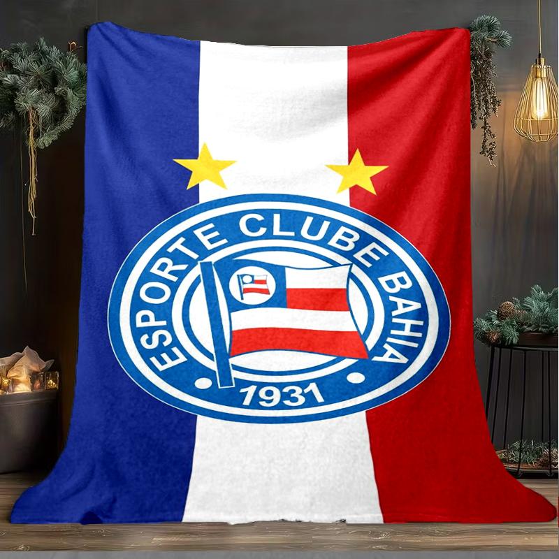 1 Stück Esporte Clube Bahia Sportverein Emblem Aufgedruckte Weiche Flanelldecke Überwurf für Schlafzimmer Wohnzimmer Sofa Camping Fan Geschenke Weihnachtsgeschenke