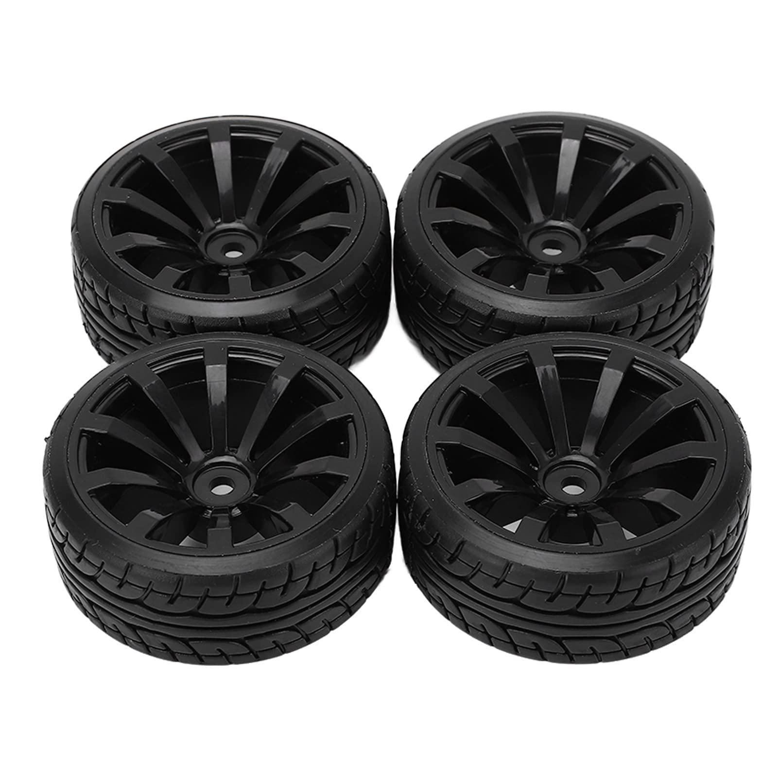 

Ongwan Drift Tires for Tamiya TT02 1/10 Scale Electric 4WD Touring Car, Black, RC Remote Control Flat Sports Car Drift Tire Pattern, Hard Tread