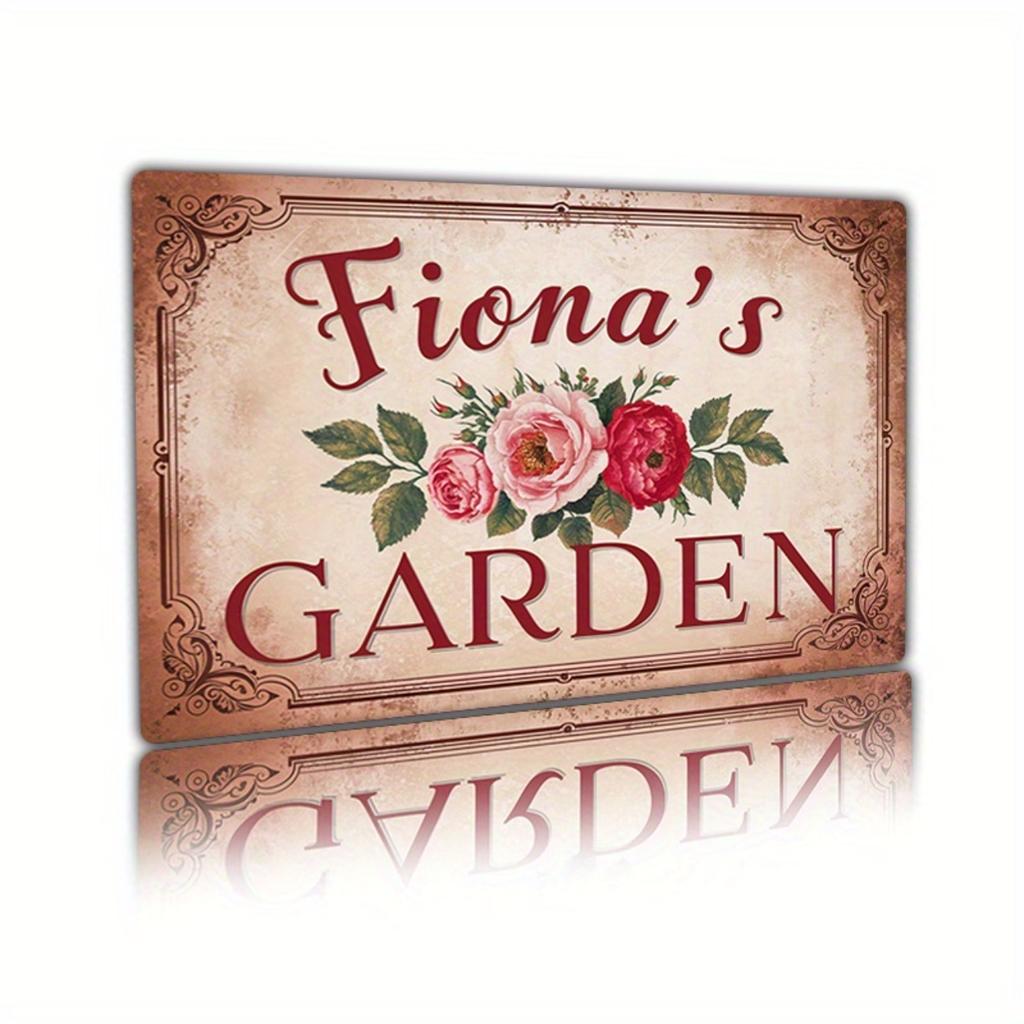 Personalized Vintage Metal Tin Sign Custom Name Text Farmhouse Garden Kitchen Wall Decor