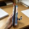 Japanese Patchwork Kitten Pencil Case - Cute Ins Style Cartoon Design with Color Block for Students