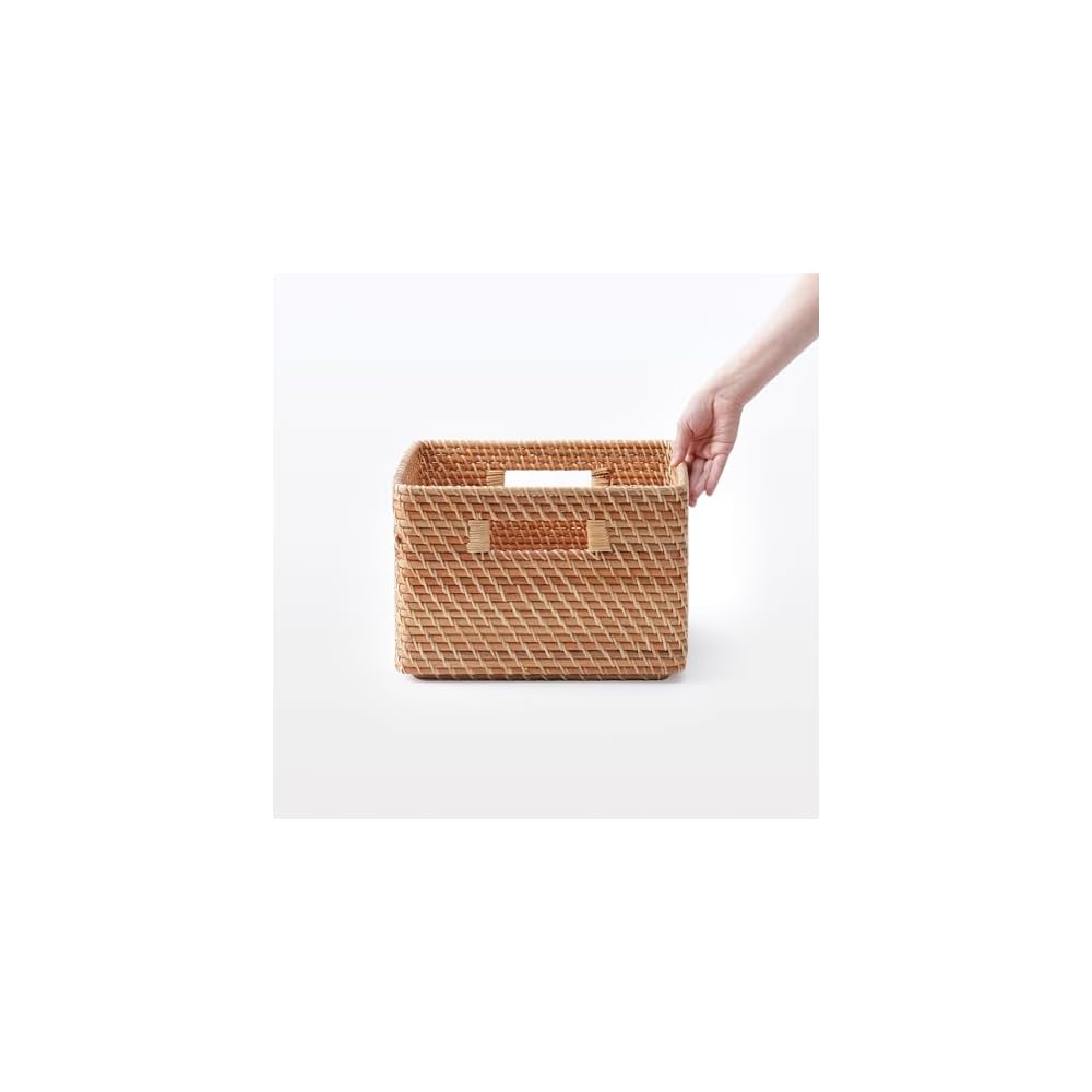 MUJI Stapelbarer rechteckiger Korb aus Rattan - Groß V Ca.. B35 x T36 x H24cm 18021826 Korb