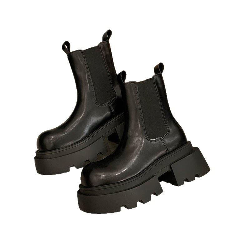 British Martin boots autumn and winter new platform short boots Chelsea cigarette boots