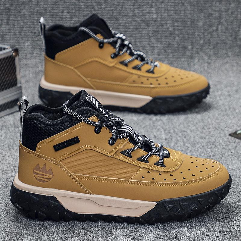 

Осень Новые Высокие Кроссовки для Активного Отдыха Туристические Мужские Повседневные Туфли Туристические Ботинки Мужские 46 хаки