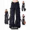 American Vibe Damen Schwarze Weite Workwear Jeans - Mehrere Taschen, Bodenlang (Herbst/Winter 2025)