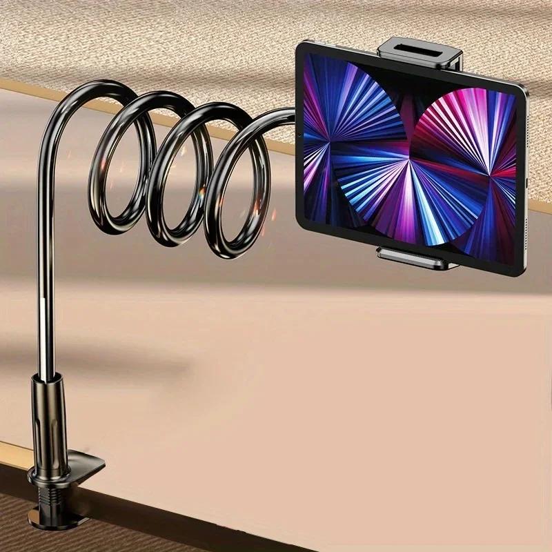 Thickened Flexible Arm Goose Neck Tablet Stand,1pc Tablet and Phone Holder,Suitable for Bed, Bedside, Desk, Bed Headboard, Table