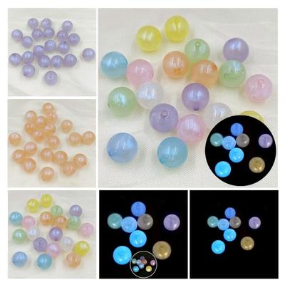 Náhrdelník náramek 10ks 14/16mm Mergirl Macaron Barva Jemné třpytivé Kulaté korálky DIY Materiál korálků Šperky Příslušenství