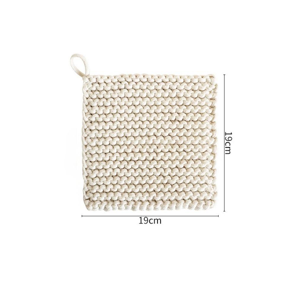 Gestrickter Baumwoll-Wärmeisolier-Platzset Wiederverwendbarer Rutschfester Untersetzer Tischdekoration Wollmaterial Handgestrickter Untersetzer