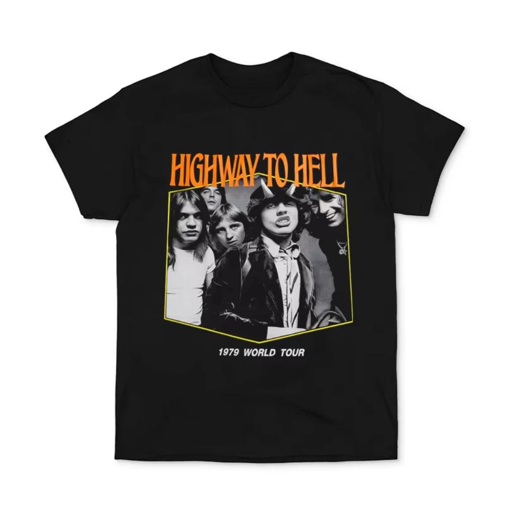 Bawełniana koszulka zespołu ACDC dla mężczyzn i kobiet, hiphopowa, raperska, modna, z krótkim rękawem, z nadrukiem, letnia, oversize'owa, streetwearowa