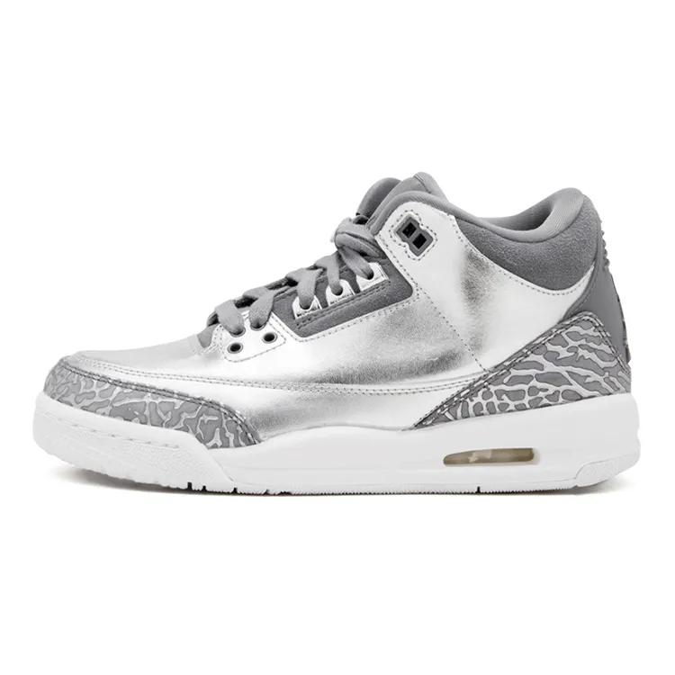 Air Jordan 3 Retro Premium HC GG 'Chrome' (Unisex) Chrome / Cool Grey-White-Metallic Silver Kids' Basketball Shoes AA1243 020