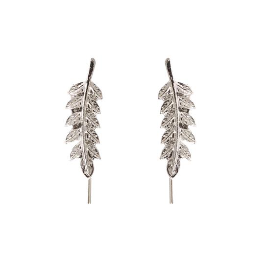 

Fashion Women Party Jewelry Decor Elegant Plant Leaf Pattern Sweep Earrings серебряный