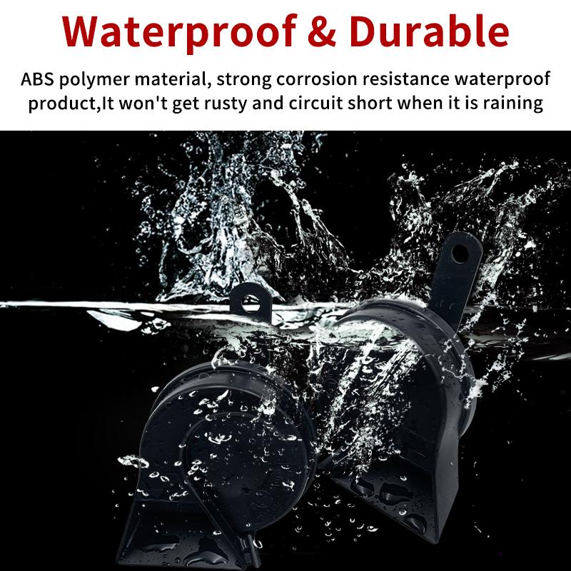 SERIA D 72W Samochodowy motocyklowy klakson ślimakowy 12V 500Hz 400Hz Wodoodporny dwutonowy głośny sygnał Super głośny klakson do motocykla samochodu ciężarówki