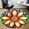 1pc Stained Glass Flower Chair Carpet for Office - Durable, Ideal for Chair Mats, Stylish & Functional Decorative Rug yy260130032
