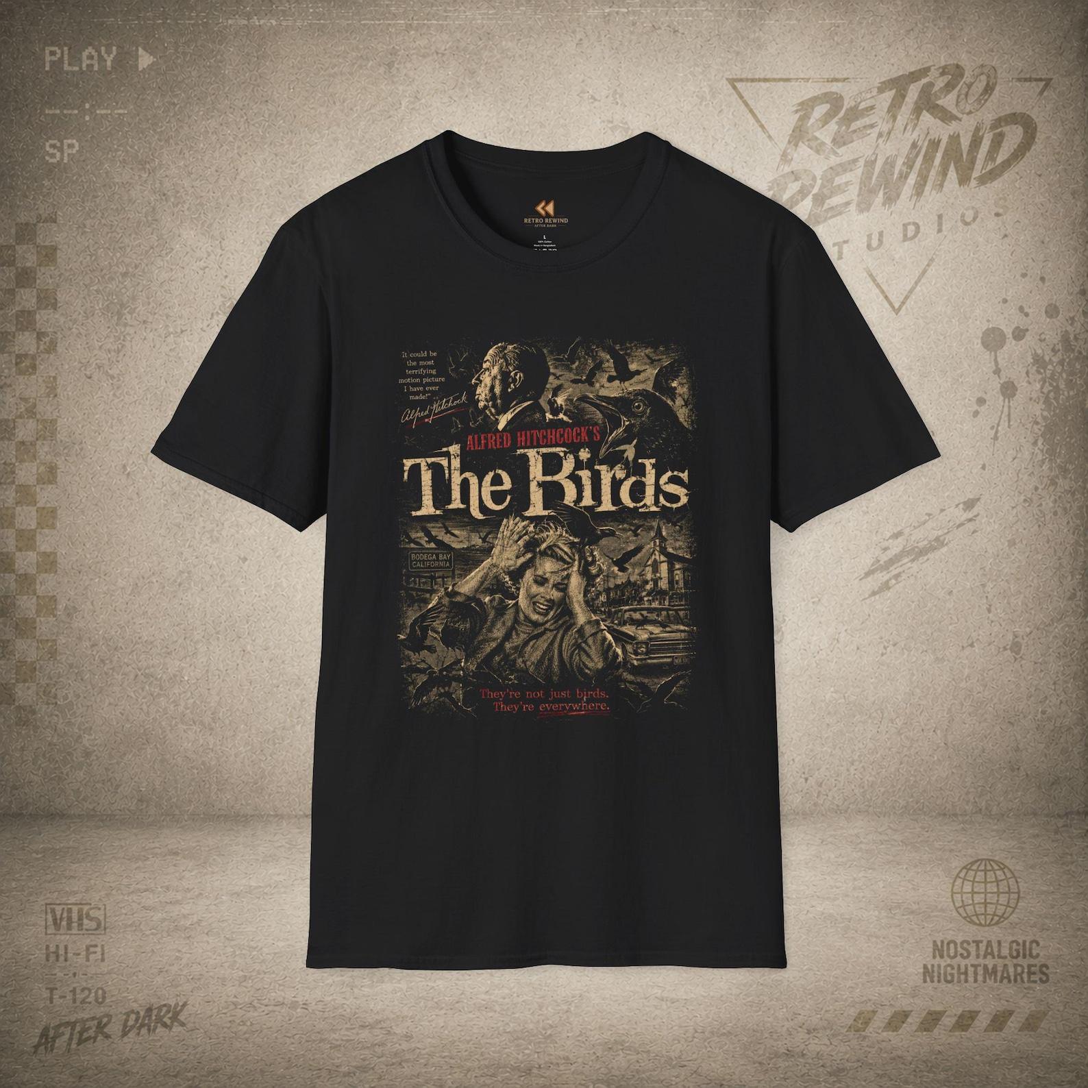 Alfred Hitchcock s The Birds Horror Movie T-Shirt | Vintage Suspense Film Tee 2XL
