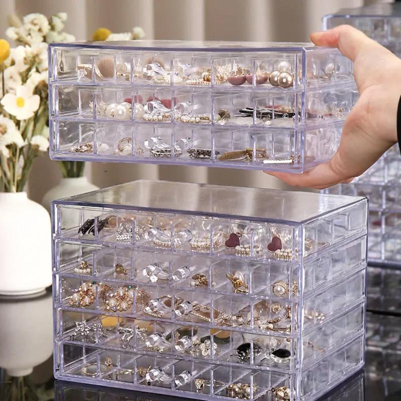 79/120 Fächer Nagellack Aufbewahrungs Schubladen Schmuck Aufbewahrungsbox Staubdicht und Anti-Oxidation Ohrring Box Unterteilte Schmuck Aufbewahrungsbox