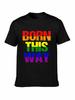 Born This Way Gay Pride T Shirt Rainbow Tshirt Lesbian Glitter LGBT Festival 671