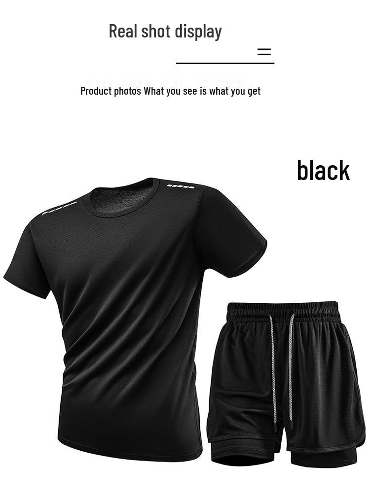 European-Size High-Elastic Yoga Suit - Summer Quick-Dry Lightweight Sport Pants, Two-Piece Look