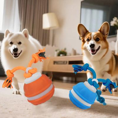 Palla Rotolante Elettrica per Cani Ricaricabile Palla Rotolante Automatica Giocattolo da Masticare con Corda di Cotone Resistente ai Morsi Giocattolo Interattivo per Cani per Pulizia dei Denti Noia