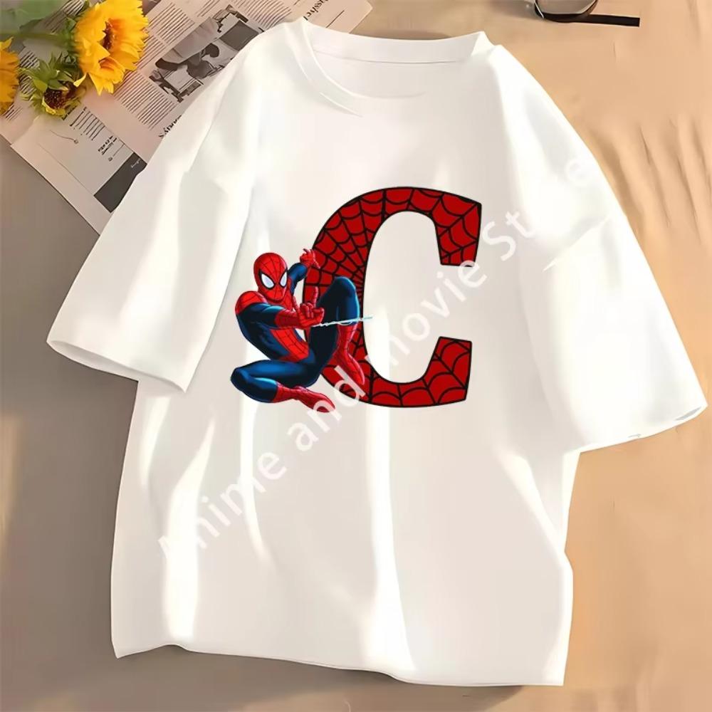 SpiderMans Women T Shirt Letter ABC Cotton Clothes Tops Women Summer Breathable Cute Short Sleeve Ladies' Fashion Top