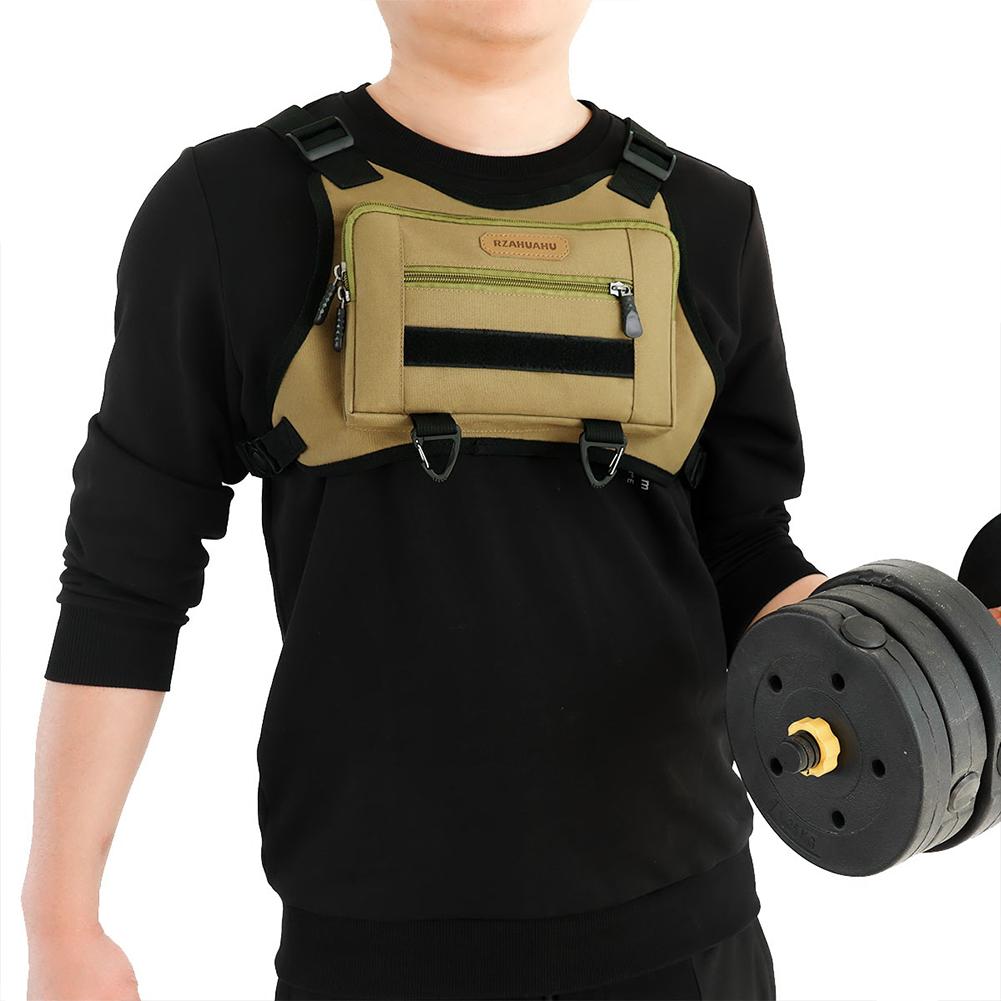 Front Chest Pack Adjustable Strap Fashion Sport Backpack Large Capacity Streetwear Chest Bag for Running Travel