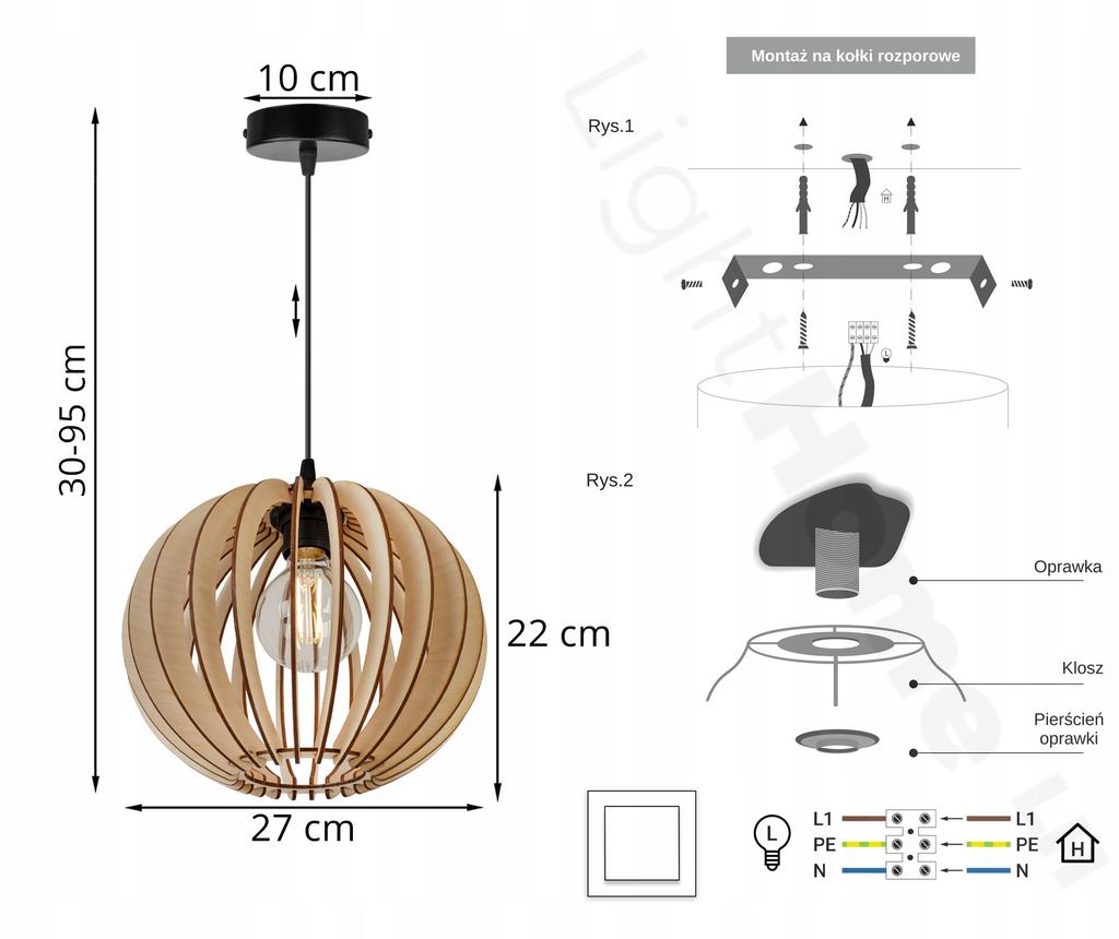 MODERN WOODEN LED CEILING HANGING LAMP