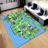 Nostalgic Retro Game Themed Rug, Anti-Slip Mat with 8-Bit Pixel Map Design for Gaming Room Bedroom, Gamer Decorative Carpet